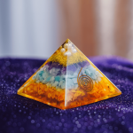 Citrine, Green Aventurine, Amethyst, Pearl Pyramid