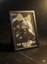Pyrite Wolf Frame — Attract Wealth. Command Strength. Radiate Confidence