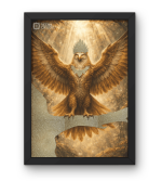 Divine Lord Garuda Pyrite Crystal Photo Frame – Heavy Pyrite Work Luxury Edition