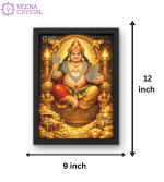 Premium Lord Kuber Wall Frame with Pyrite Stones – Divine Wealth & Prosperity Decor - Image 2