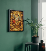 Premium Lord Kuber Wall Frame with Pyrite Stones – Divine Wealth & Prosperity Decor - Image 4