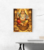 Premium Lord Kuber Wall Frame with Pyrite Stones – Divine Wealth & Prosperity Decor - Image 3