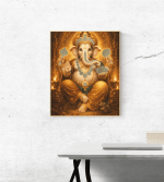 Premium Lord Ganesh Frame with Pyrite Stones – Divine Blessings & Prosperity Decor - Image 4