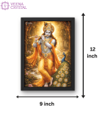 Premium Lord Krishna Wall Frame with Pirate Stones – Divine & Ancient Spiritual Decor - Image 2