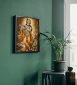 Premium Lord Krishna Wall Frame with Pirate Stones – Divine & Ancient Spiritual Decor - Image 3