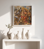 Premium Pyrite Shiv Parivar Framed Wall Art for Wealth, Peace & Protection - Image 4