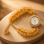 Luxury Citrine Crystal Bracelet Watch – Wealth, Prosperity & Positive Energy Timepiece for Women