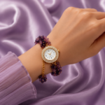 Natural Amethyst Crystal Stone Bracelet Watch for Women | Handmade Healing Gemstone Quartz Watch | Luxury Purple Crystal Fashion Wrist Watch - Image 2