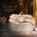 Veena crystal rose quartz watch